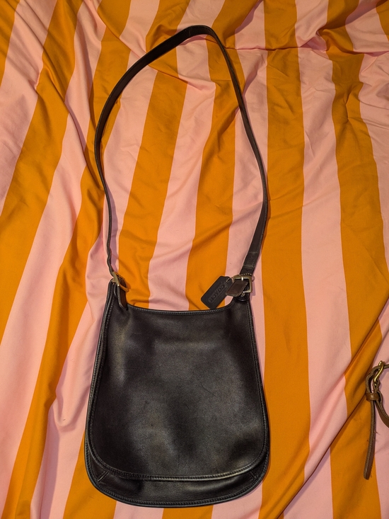 Coach Handbags - Vintage Coach Blue Leather Hippie Flap Purse